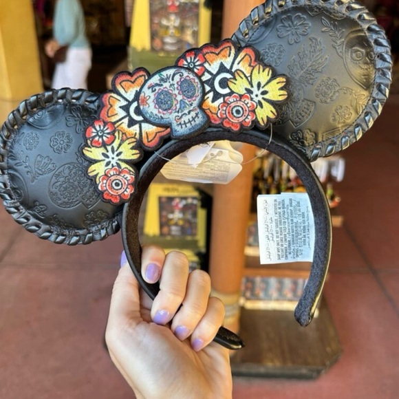 NWT Disney Parks Coco Floral Skull Ears Headband - Picture 1 of 4